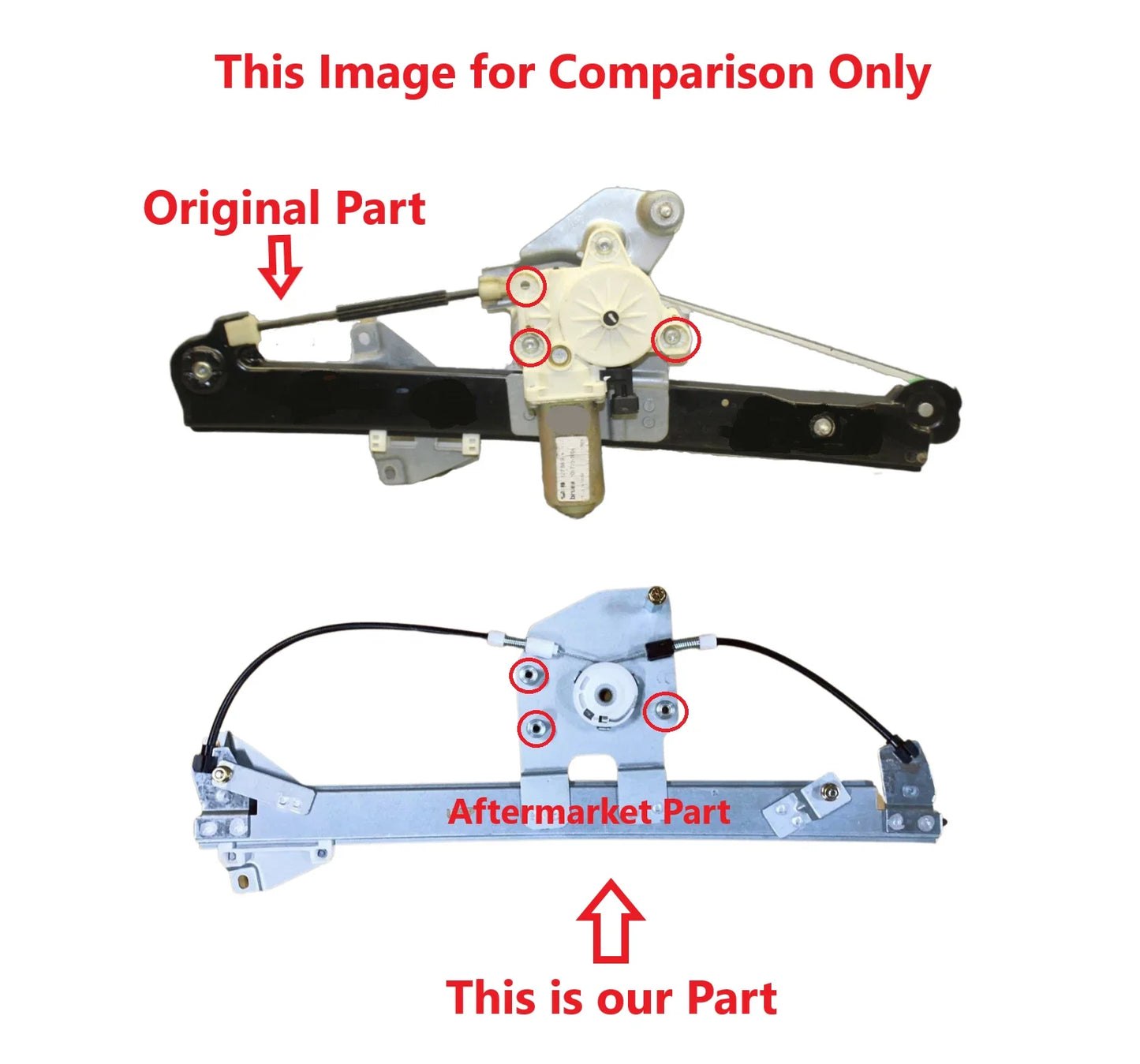 Rear Right Window Regulator W/o Motor for Saab 9-3 (2003–2011)