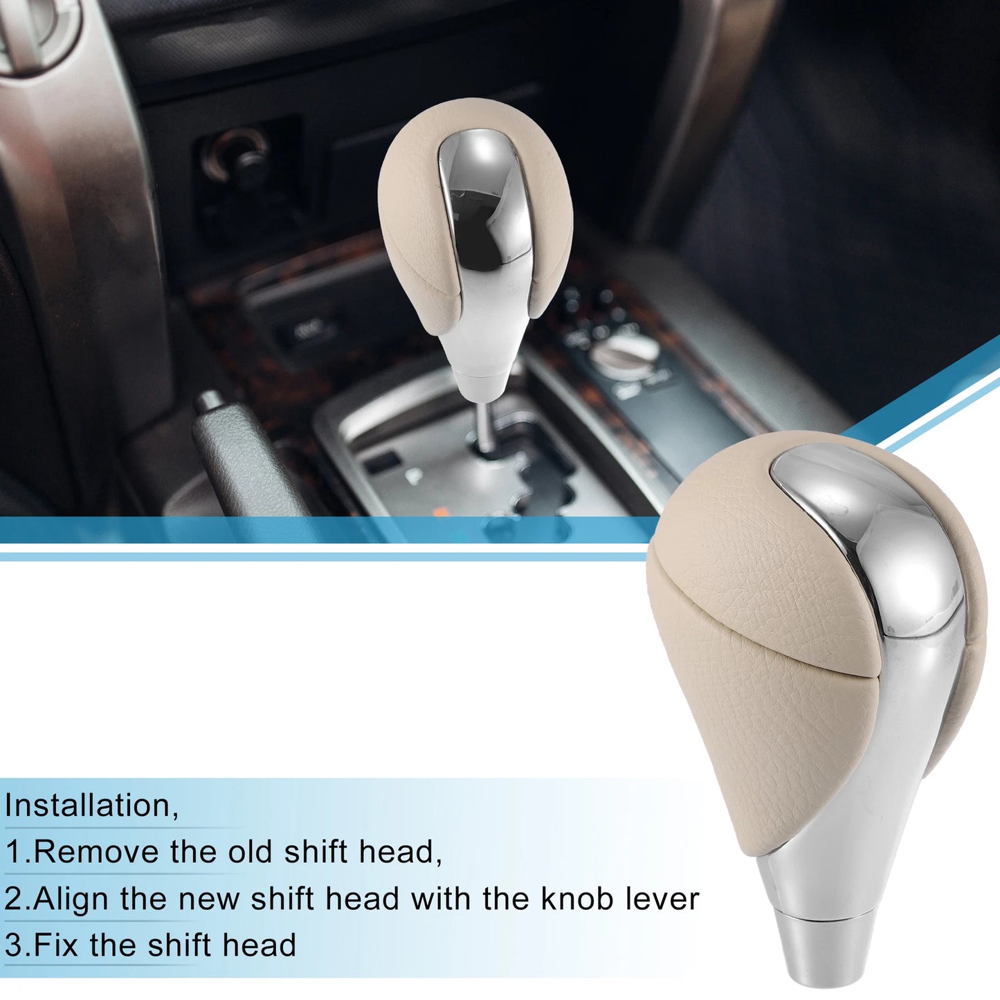 Gear Shift Knob for Lexus Toyota (Beige)