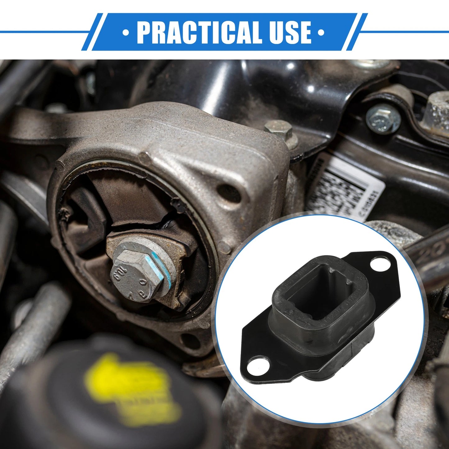 Transmission Mount for Nissan Versa (2012–2019) No. 112201HA0B, Anti Deform, Black