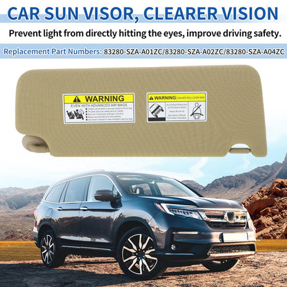 Left Side Sun Visor for Honda Pilot (2009–2015) No. 83280-SZA-A01ZC Beige