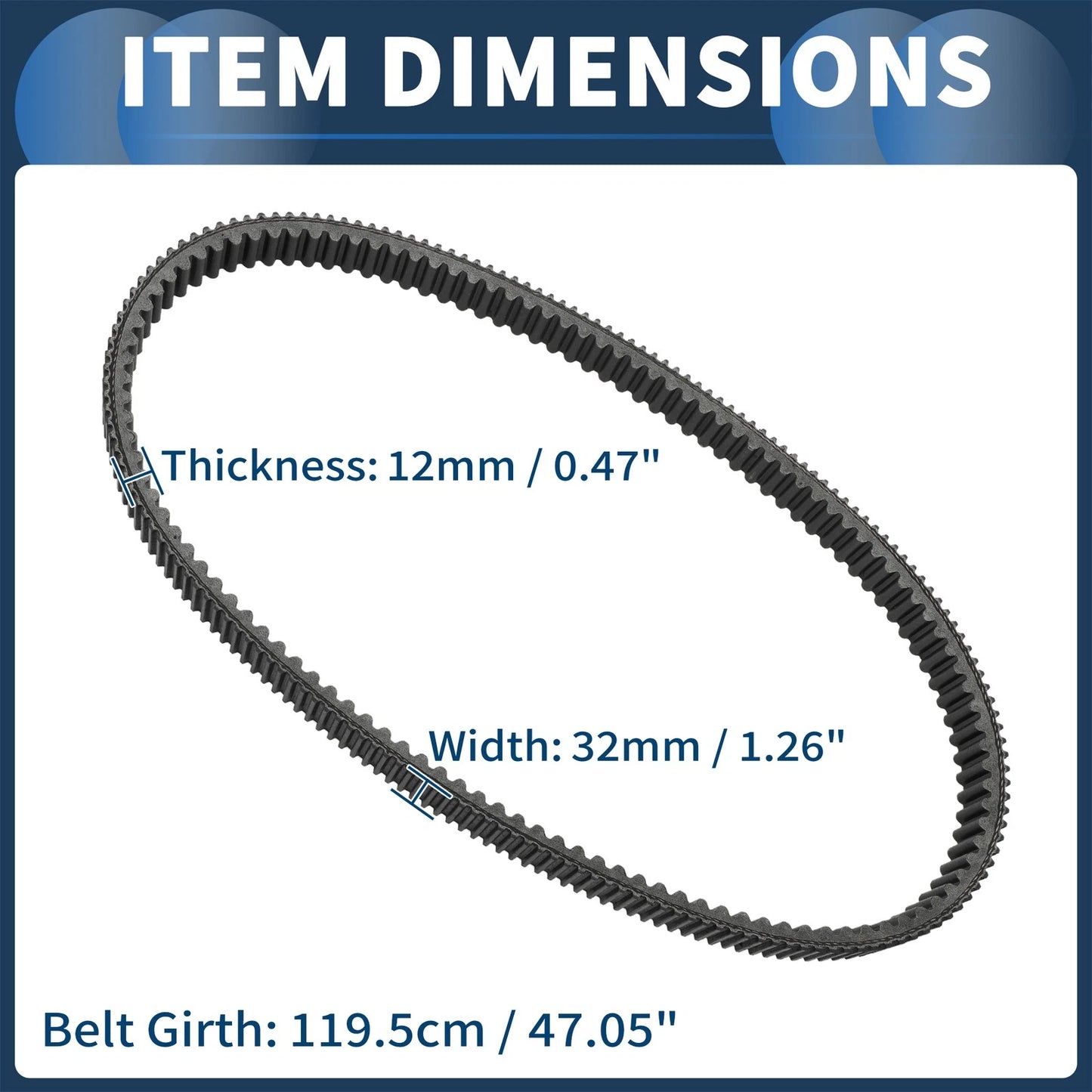 Drive Belt V-Belt No.M174096 for John Deere XUV Gator 825i 855D 825M 855M 825E (2011–2021)