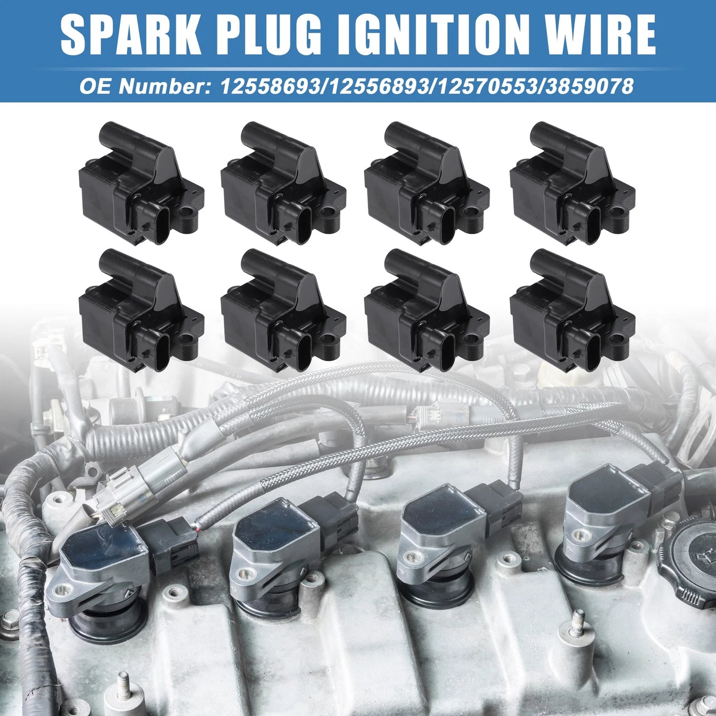 Set of 8 Ignition Coils No. 12558693 for Chevy Silverado Avalanche Suburban (2007–2014)