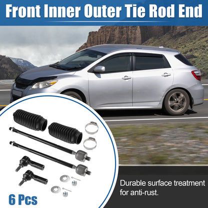 Set of 6 Tie Rod End Links with Boot for Toyota Matrix (2003–2008)