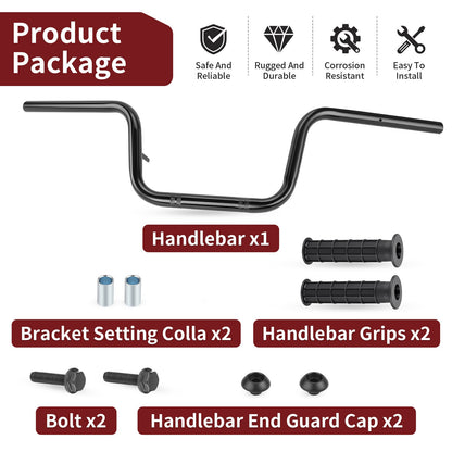 Handlebar with Grips and End Guards for Honda Foreman 500 (2005–2007)