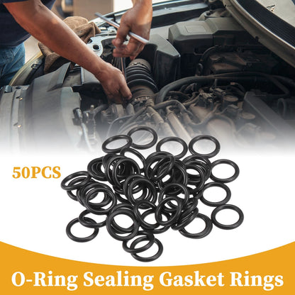 50pcs NBR Rubber O Ring Seal Gasket for Cars Trucks (7mm ID x 1.5mm CS)