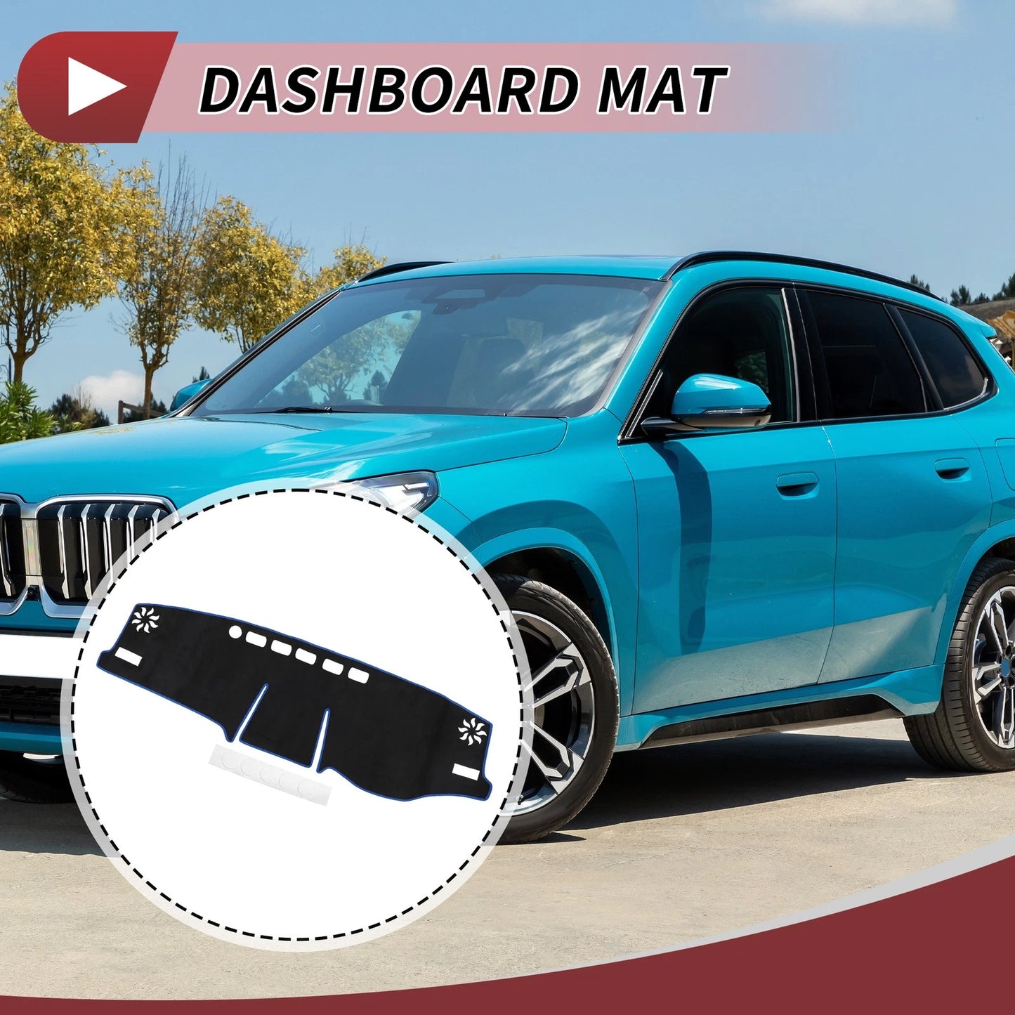 Dashboard Cover Mat for Toyota RAV4 (2019–2021) Sun Protector Pad Black Blue