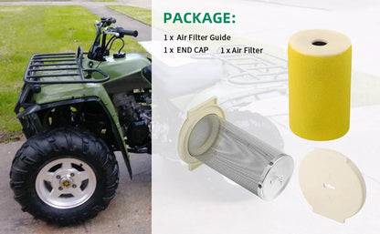 Air Filter & Guide & End Cap for Yamaha KODIAK BIG BEAR MOTO-4 (1987–1999)