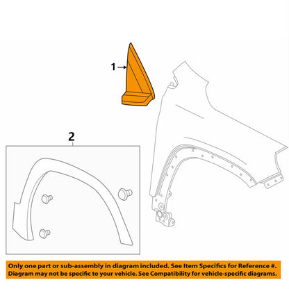 Black Plastic Left Fender Trim Molding for GMC Terrain (2018-2022)