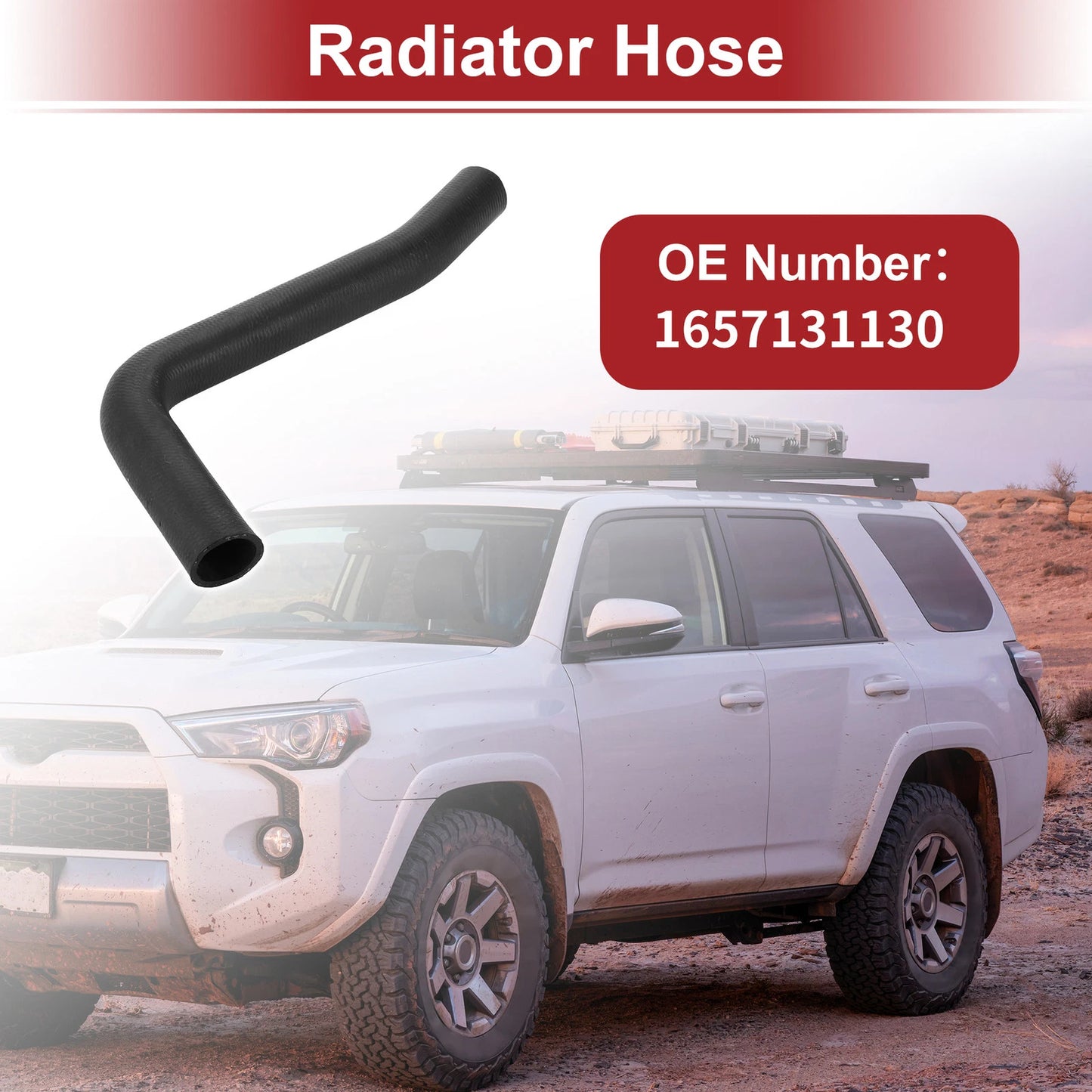 Radiator Hose for Toyota FJ Cruiser 4.0L (2007–2009) No. 16571-31130 Rubber Black