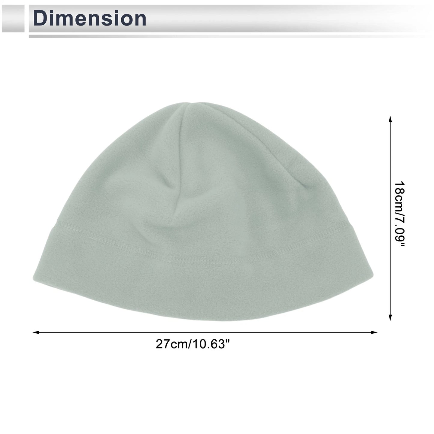 Cycling Hat for Ear Protection - Light Gray Polar Fleece (27x18cm) 1 Pc