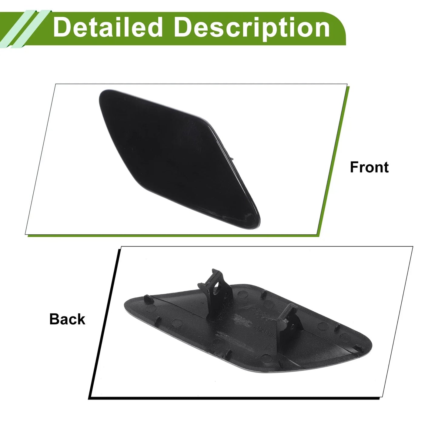 Washer Nozzle Cover for Porsche Cayenne 2011-2014 (2 x Black Caps)