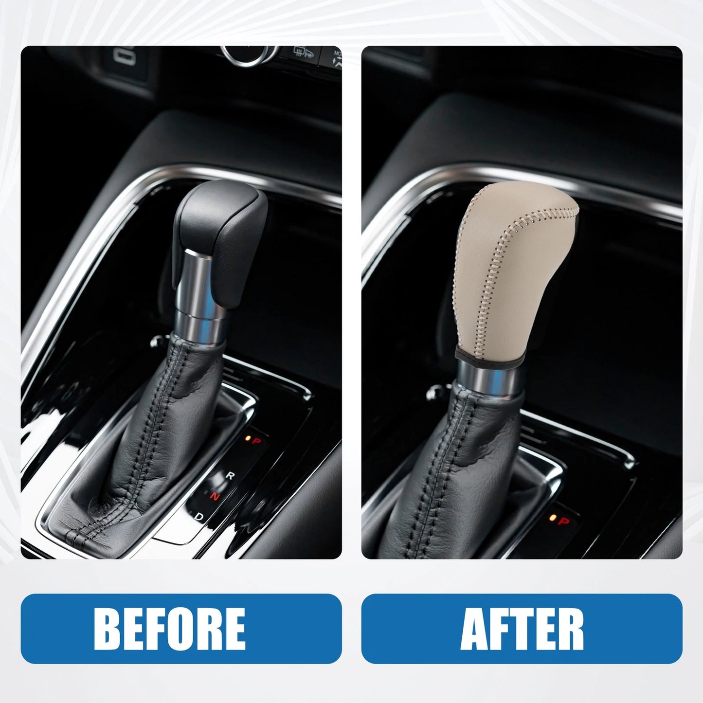 Gear Shifting Knob Cover Trim for Nissan Murano (2009–2013) Faux Leather Beige