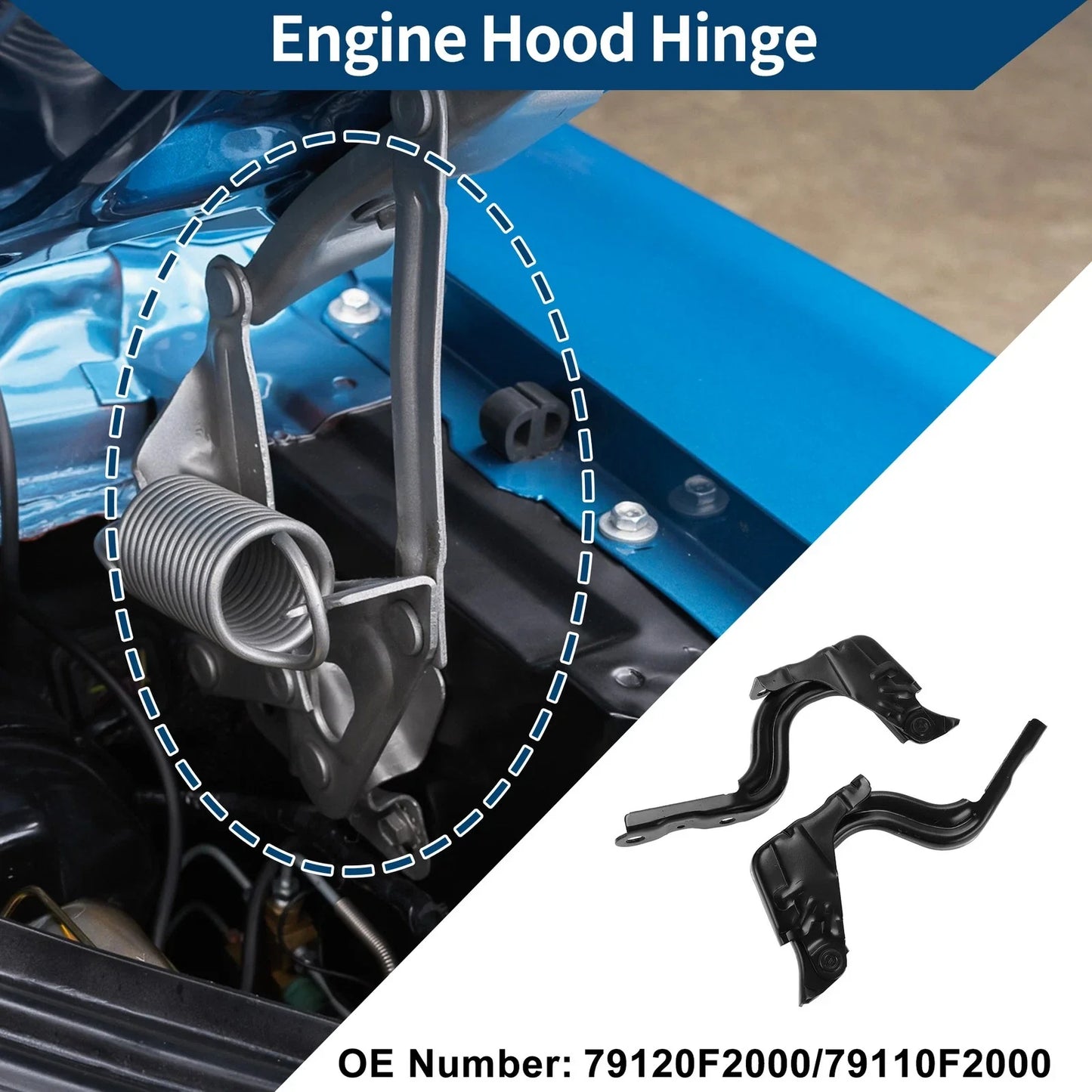 Hood Hinges for Hyundai Elantra 2017-2020 Front Bonnet Bracket 1 Pair