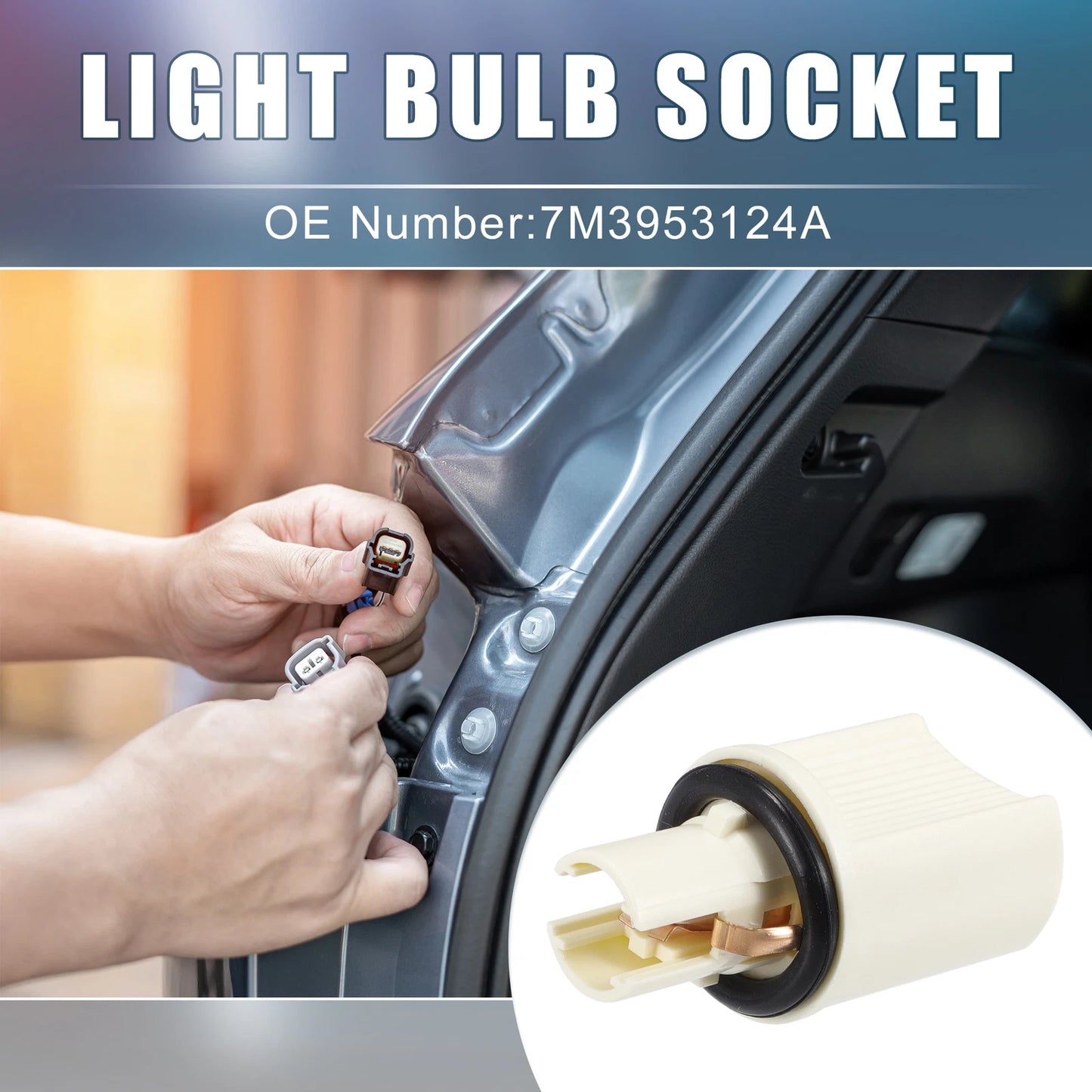 Light Bulb Socket No.7M3953124A for Seat Alhambra (2001–2010) White