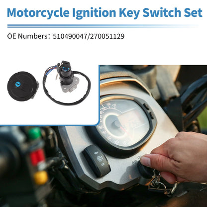Ignition Key Switch No. 510490047 for Kawasaki KLR650 (1987–2007) Set of 1