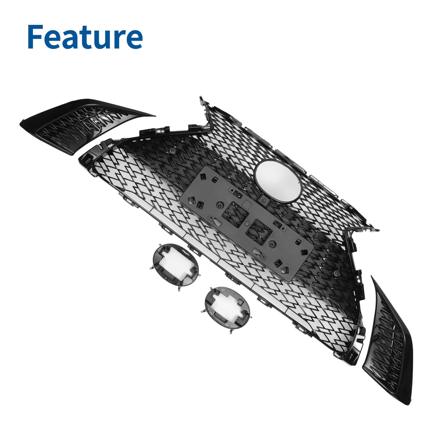 Front Hood Bumper Grille for Lexus ES350 (2019–2021) Black F-Sport