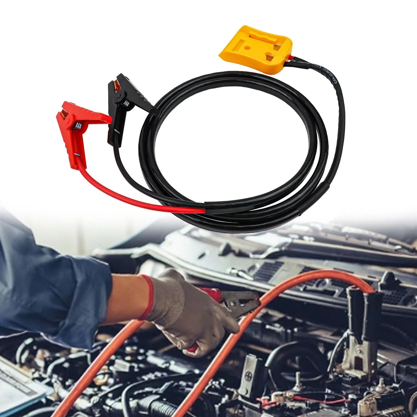 Dewalt Jump Start Cables / Heavy Duty 8AWG / Enhanced Grip Clamps for Dewalt