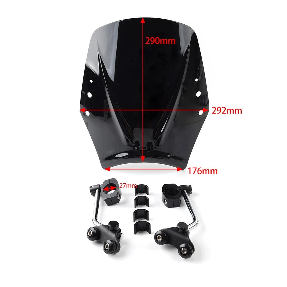 Adjustable Motorcycle Clip-On Windshield Extension Air Deflector