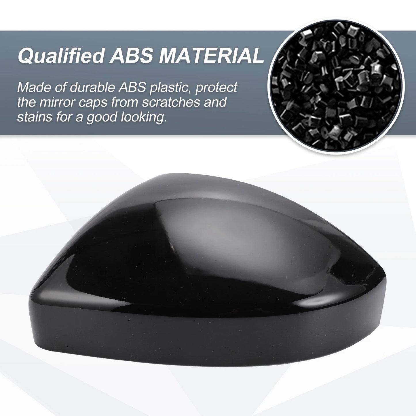 Set of 2 Rearview Mirror Cover Caps Gloss Black for Jaguar E-Pace (2018–2023)