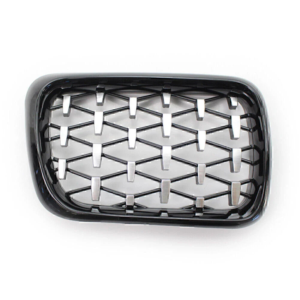 Shiny Black Diamond Front Grill for BMW E36 3 Series (1997-1999)