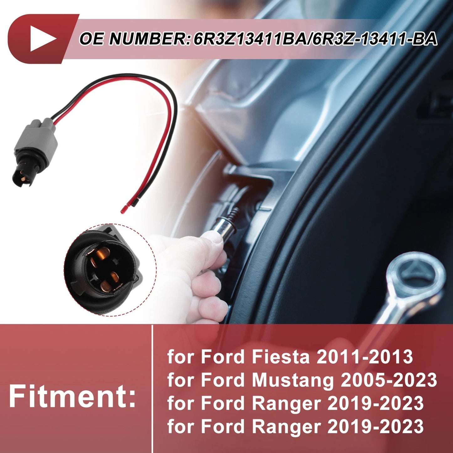 Set of 2 Side Marker Light Socket Wiring for Ford Fiesta (2011–2013) No.6R3Z13411BA