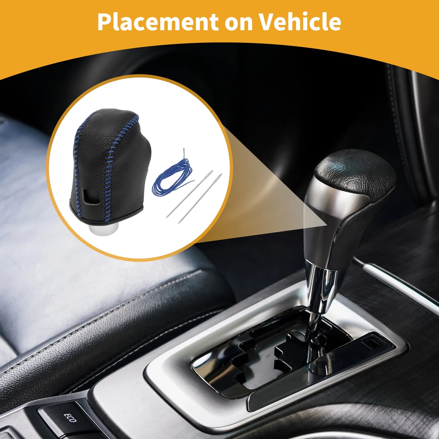Gear Shift Knob Cover for Nissan Altima (2019–2024) Pebbled Black Blue