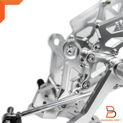 Silver Adjustable Rear Footpegs for Honda Monkey 125, Grom MSX125 (2018-2023)