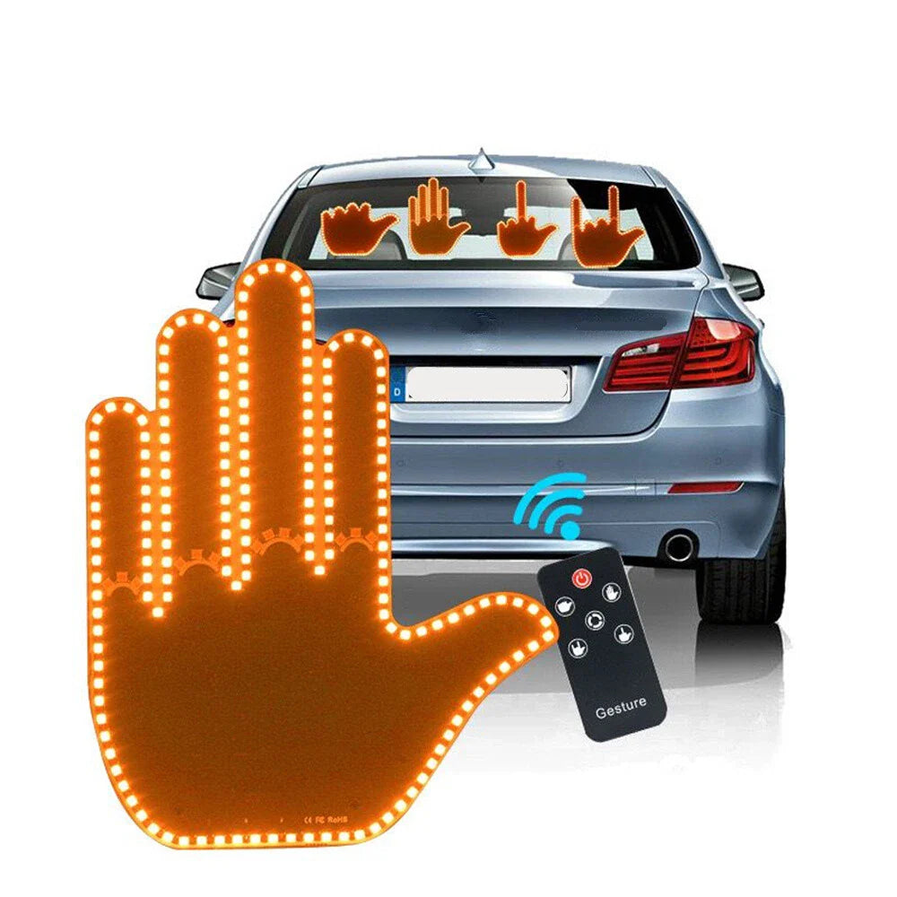 LED Gesture Light for Car Rear Windshield - Palm Shape (Fits Various Models)