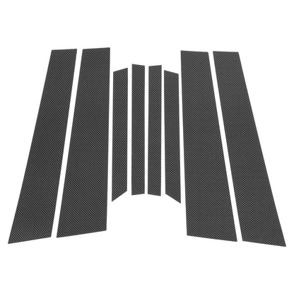 8x Door Pillar Window Trim for BMW X6 Carbon Fiber Pattern Black (2020 - 2024)