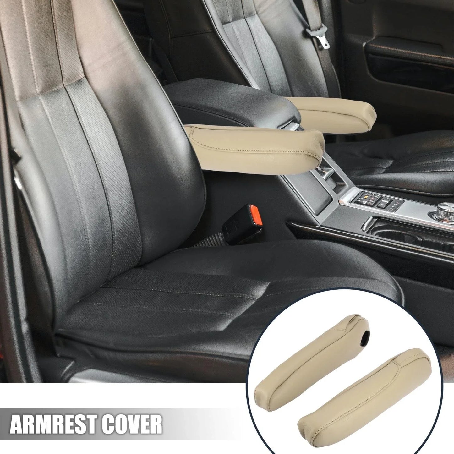 Front Seat Armrest Covers for Honda Odyssey 2005-2010 - 1 Pair Beige