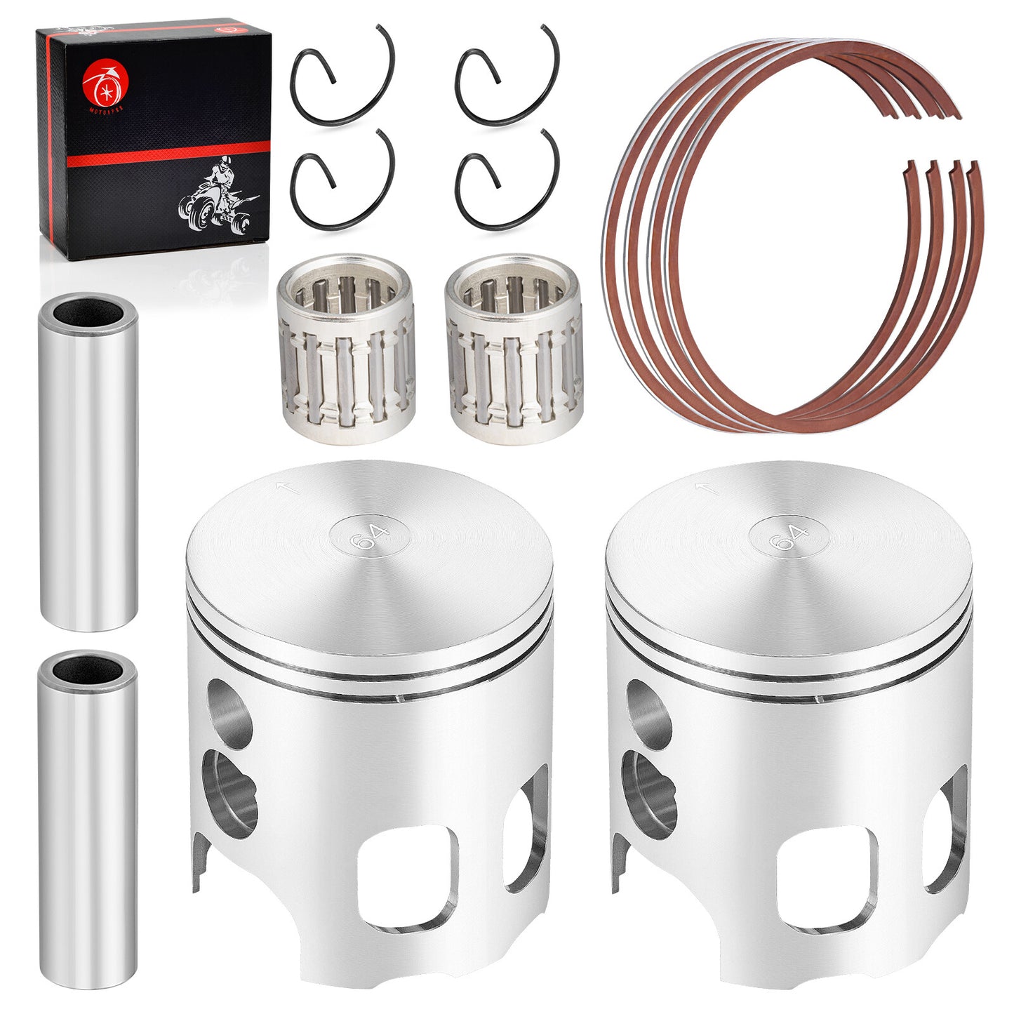 Set of 2 Forged Pistons & Ring Bearing Kit for Banshee 350 (1987–2006)