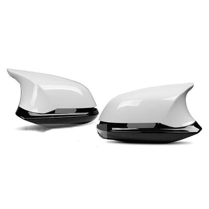 1 Pair White Rearview Side Mirror Covers for BMW F20 F22 F30 X1 (2012-2019)