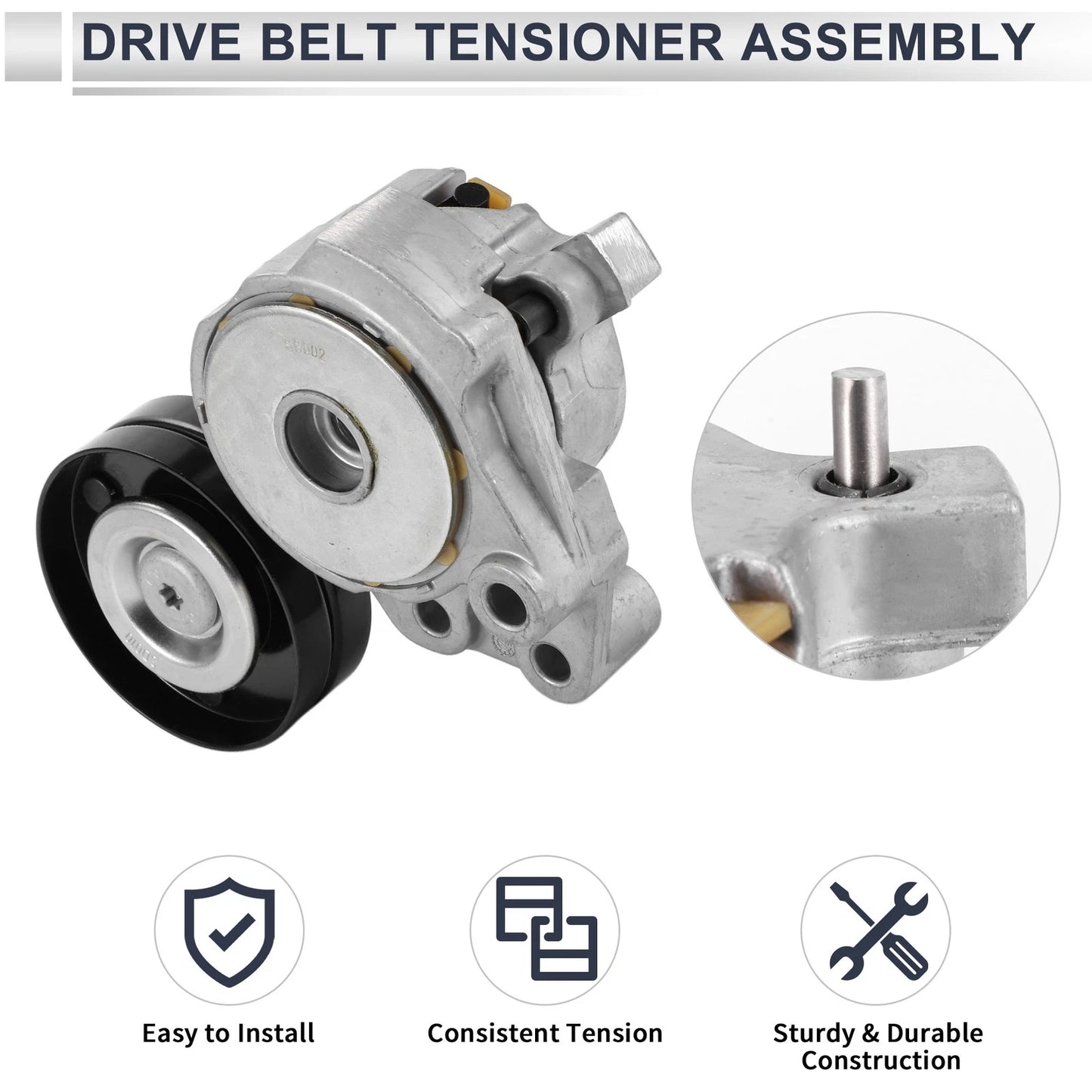Belt Tensioner Pulley Assembly for Audi A1 (2011–2015) Metal 1 Pc