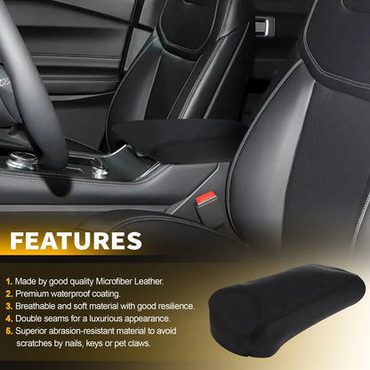 Leather Center Console Lid Armrest Cover for Ford Explorer (2011–2019)