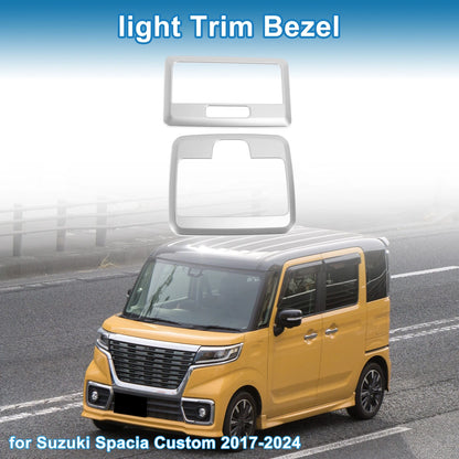 Front Row Light Trim Bezel for Suzuki Spacia Custom (2017–2024) Silver Tone