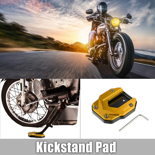 1 Set Aluminum Alloy Kickstand Plate Pad for BMW with Wrench Gold