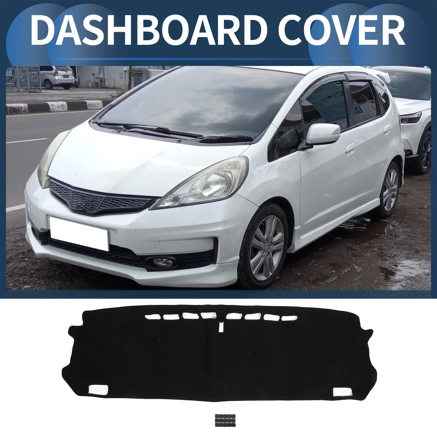 Dashboard Dash Cover Mat for Honda Fit GR1-GR8 2020-2024 Black 1 Set