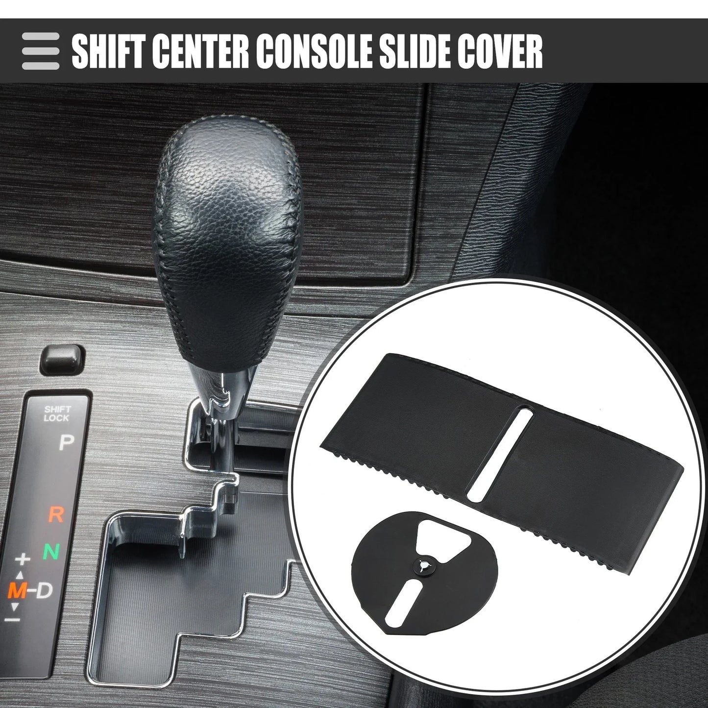 Center Console Slider Cover for Lexus IS250 (2006-2013) - Black Plastic 1 Set