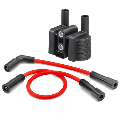 Ignition Coil & Spark Plug Wire Cap Set for Harley XL1200 XL883 (2004–2023)