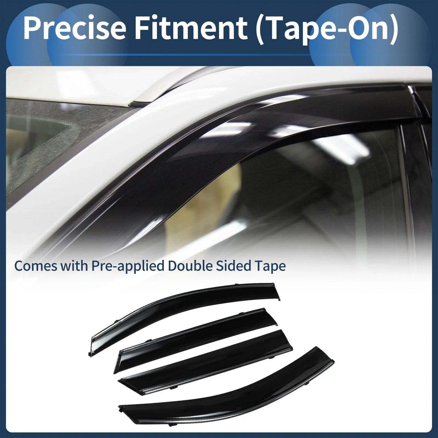 Window Deflectors for Hyundai Tucson Side Window Vent Visors Black 2016
