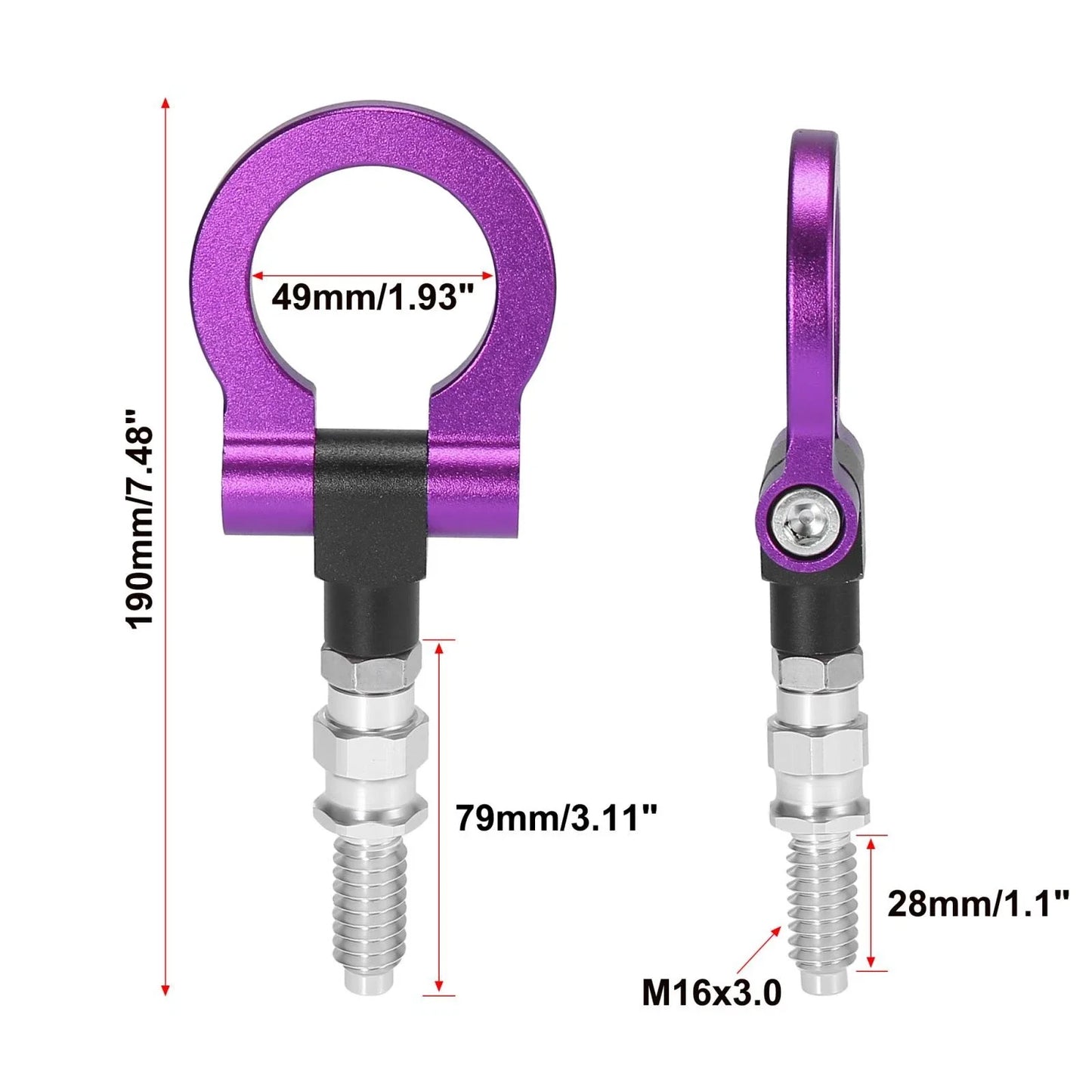 Purple Aluminum Tow Hook Towing Eye Front Bumper for BMW 325i 335i