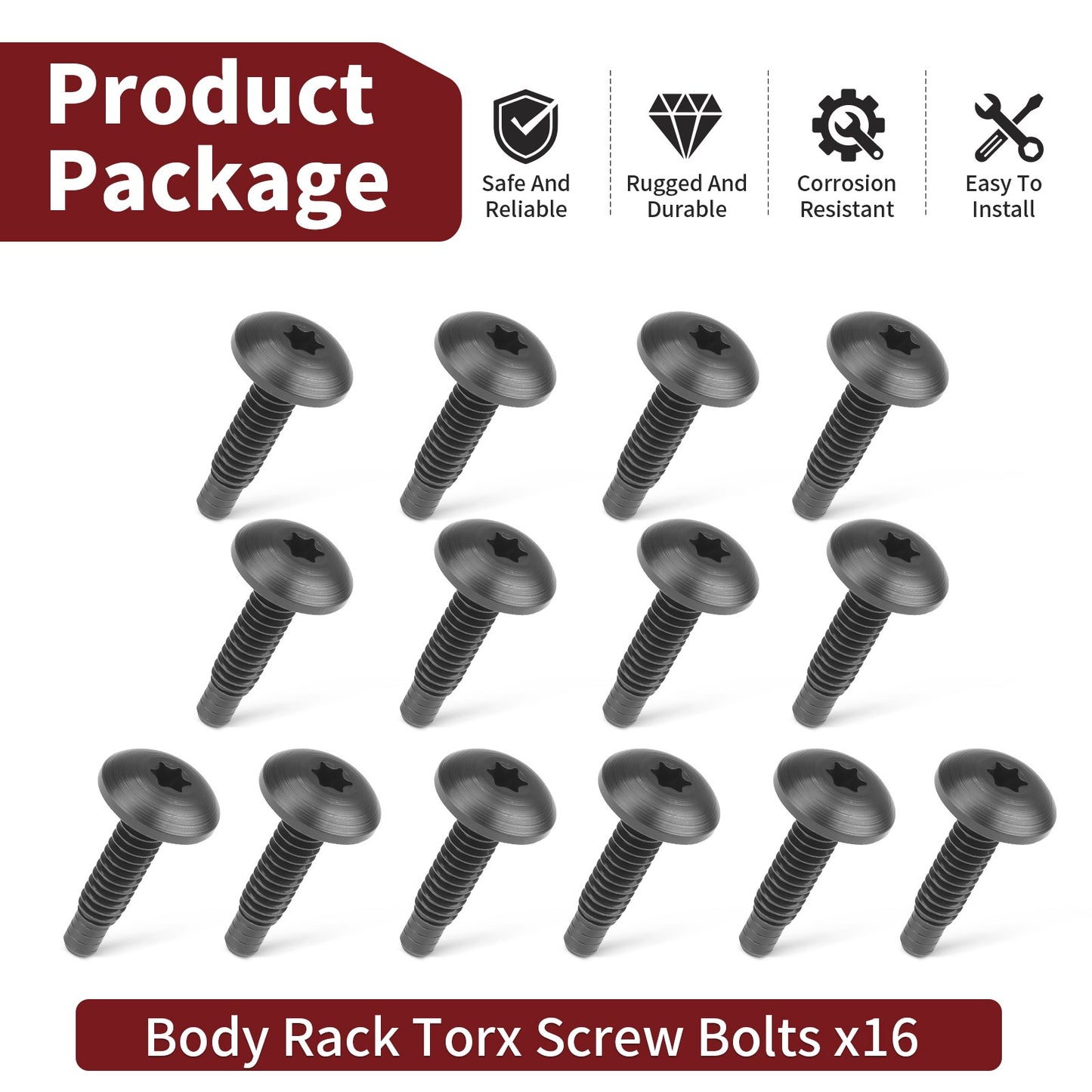 Set of 16 Torx Screw Bolts for Polaris Sportsman Xplorer Magnum