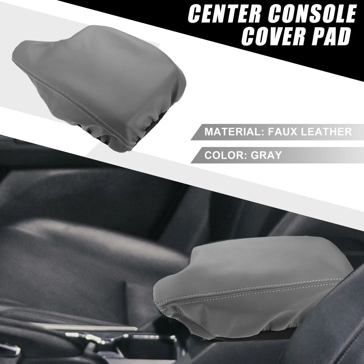 Car Center Console Armrest Cover Trim for Honda Accord (2013-2017) Gray