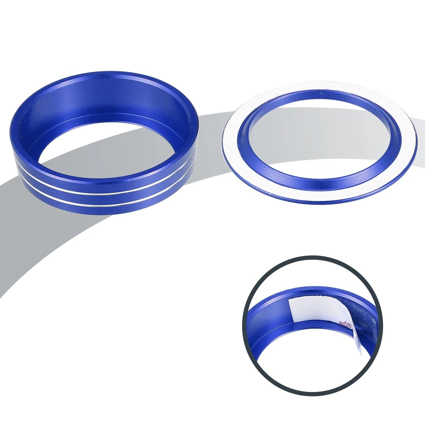 3 x Blue AC Knob Covers & Engine Start Button Cover for Honda Civic (2016-2021)