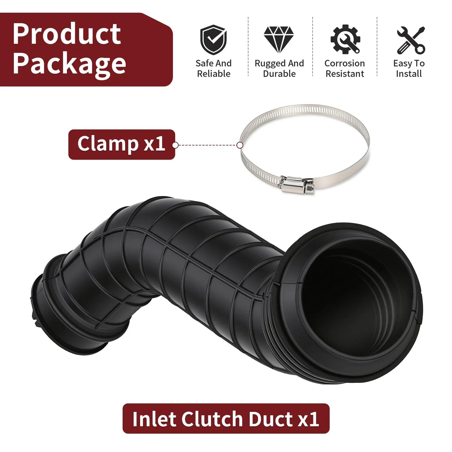Clutch Cover Inlet Clutch Duct for Polaris RZR XP / XP 4 Turbo (2016–2018)