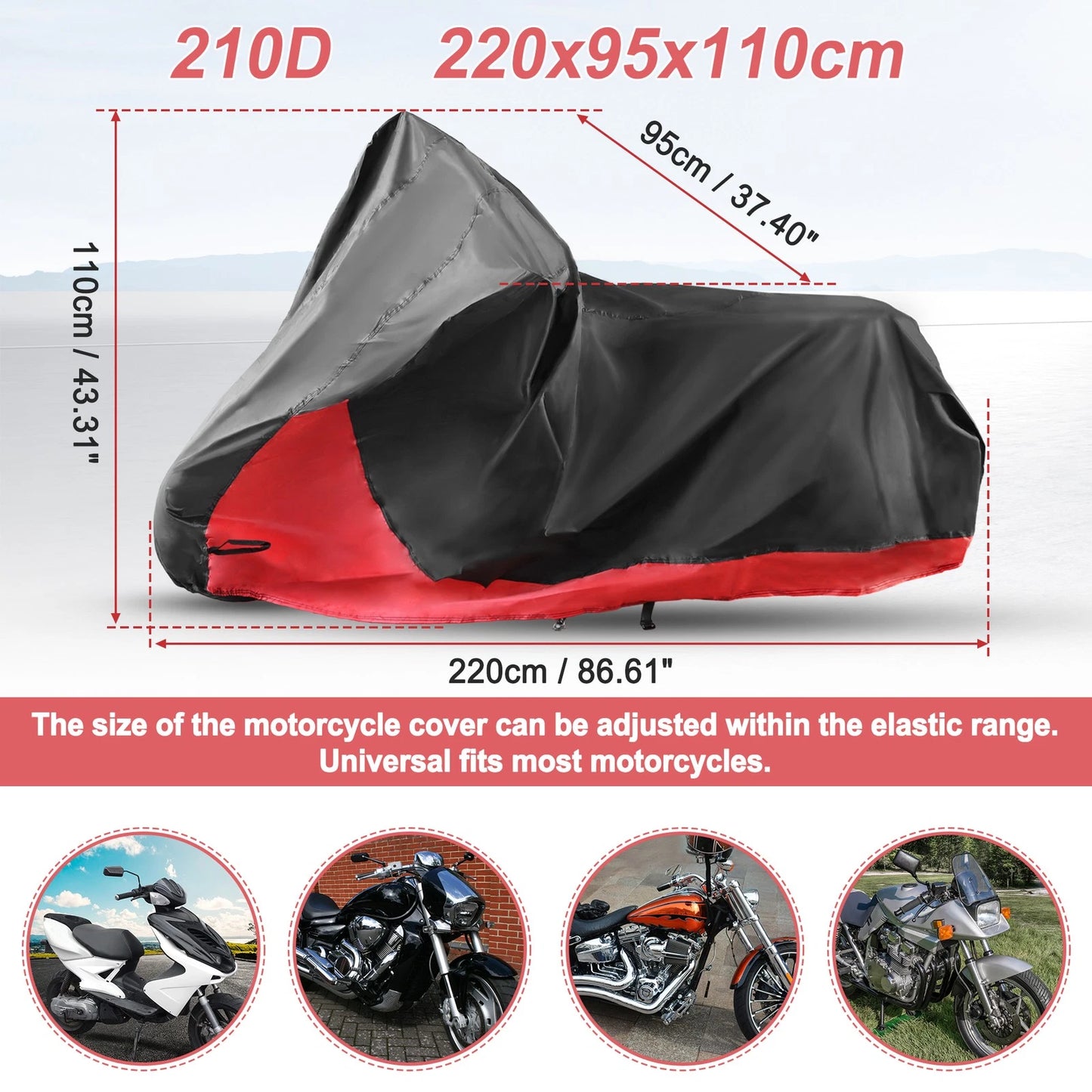 2 in 1 Storage Bag Motorcycle Cover for Harley Sportster Iron 883, Street 750