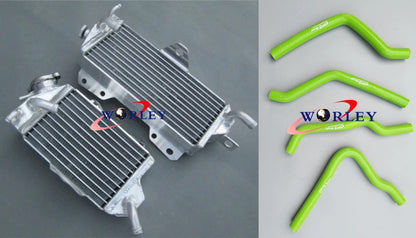 Aluminum Radiator with Blue Hoses for Kawasaki KX125 (1990–1991)