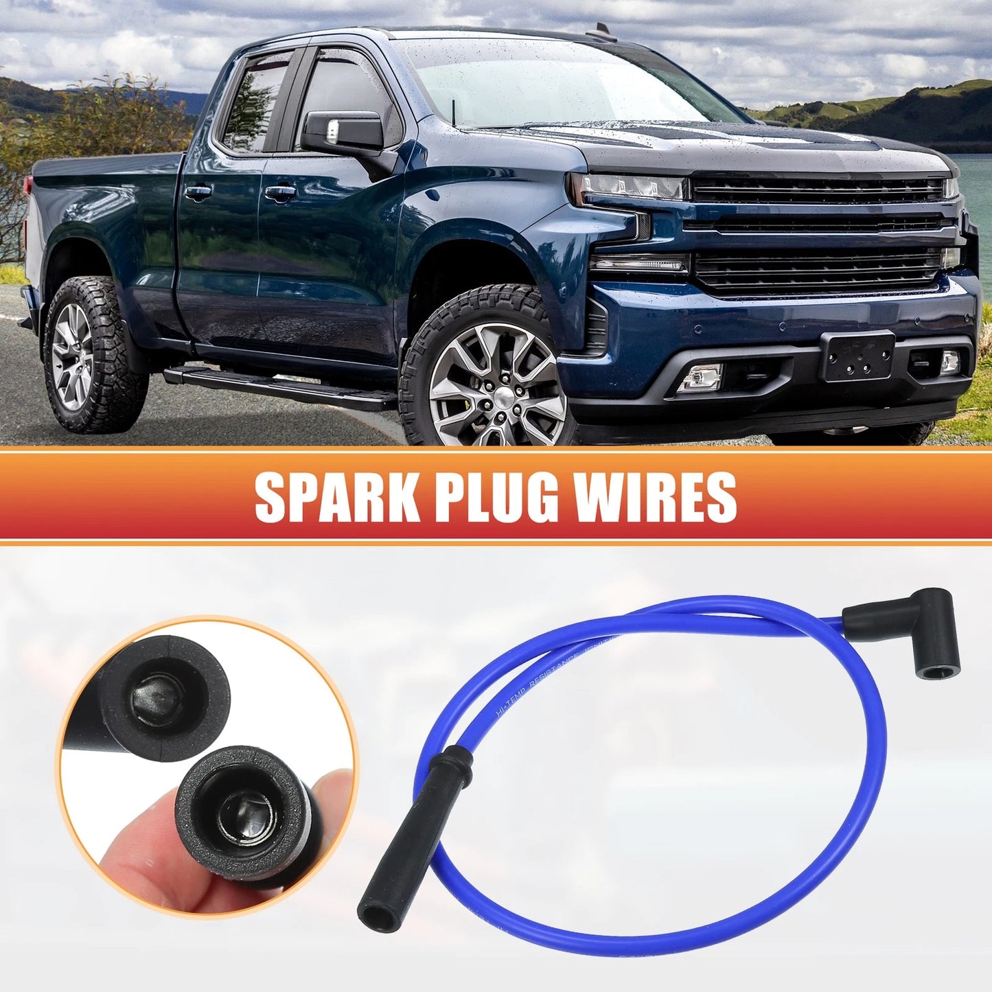 9 Pcs Spark Plug Wire Ignition Coil Cable for Chevrolet SBC BBC (1960–2023)