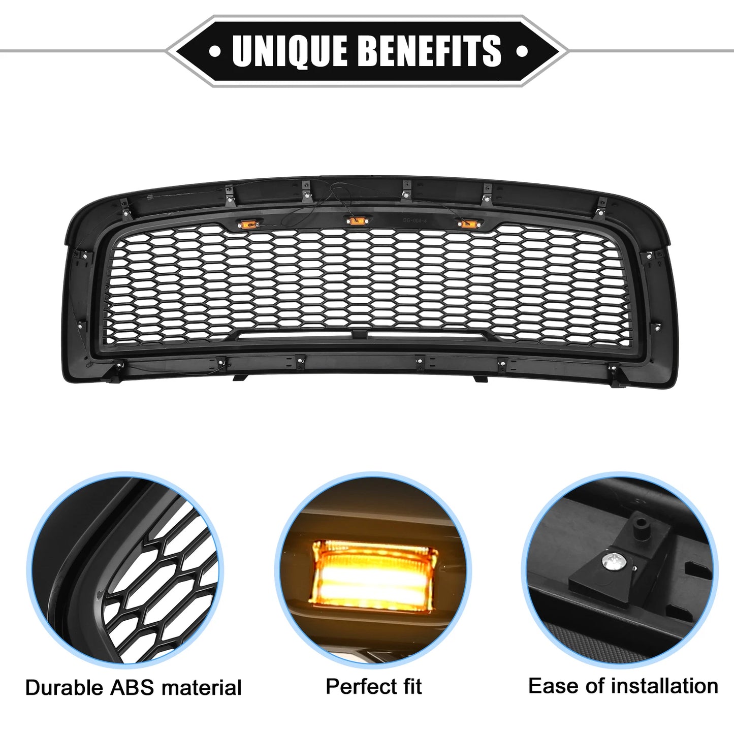 Front Grille Assembly with LED Lights for Dodge Ram 1500 (2009–2010)