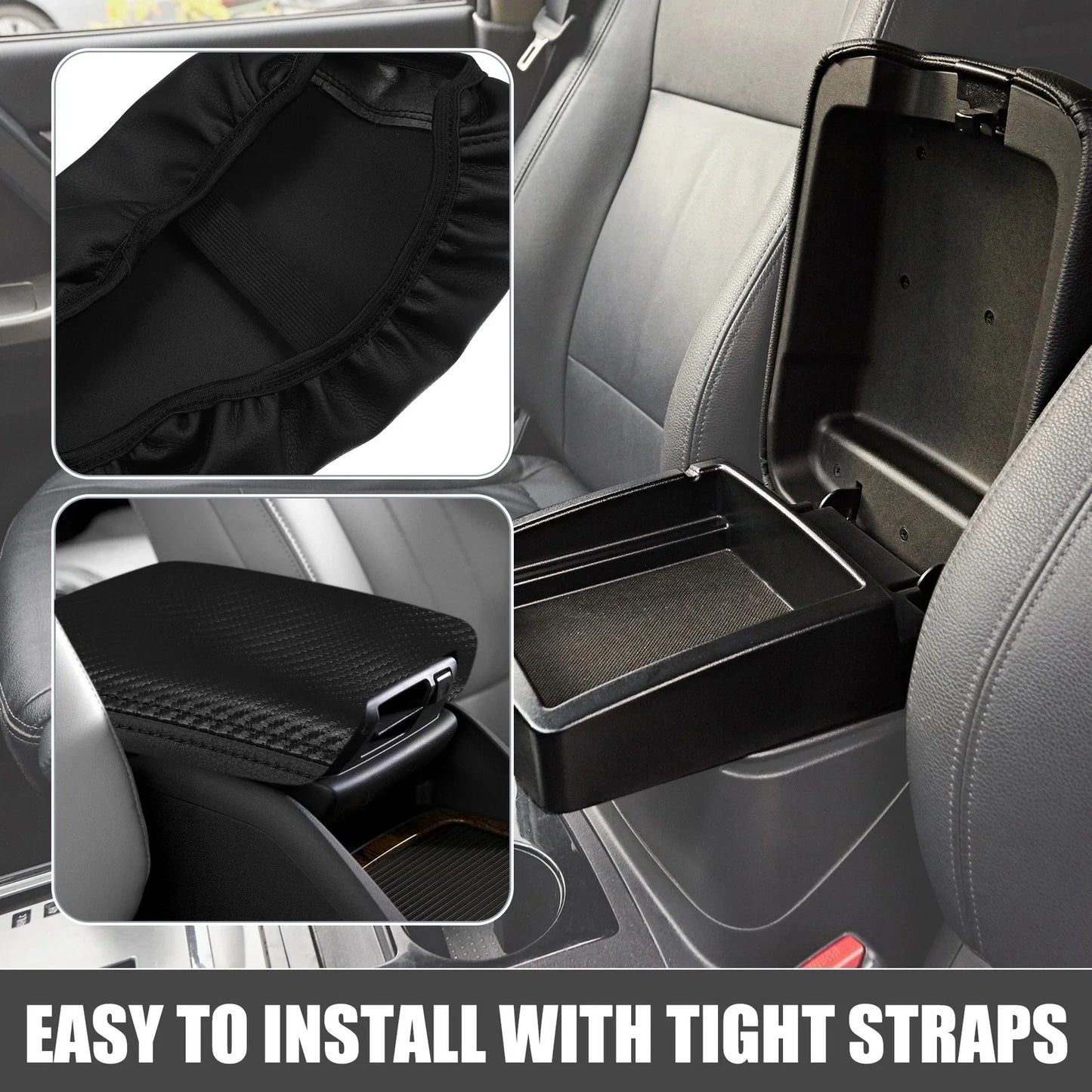 Center Console Pad Armrest Seat Box Cover Black for Hyundai Elantra (2021-2023)